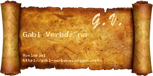 Gabl Verbéna névjegykártya
